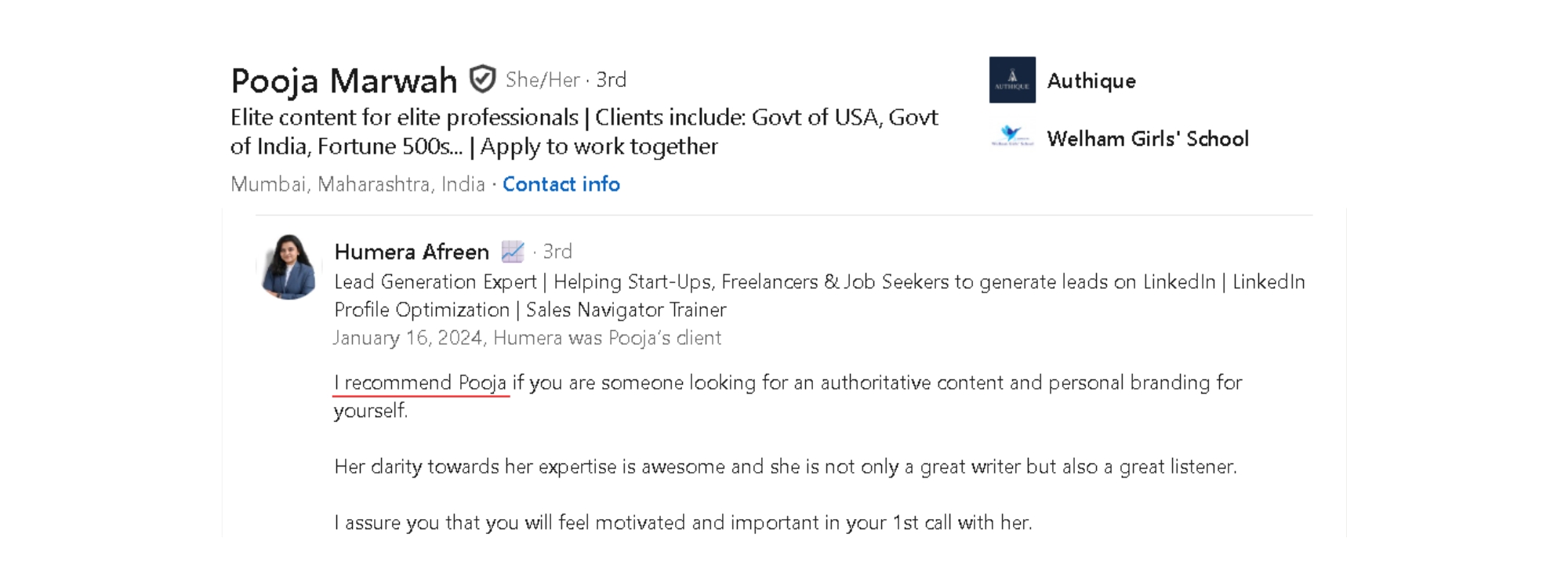 Visual representing client success stories used as content proof